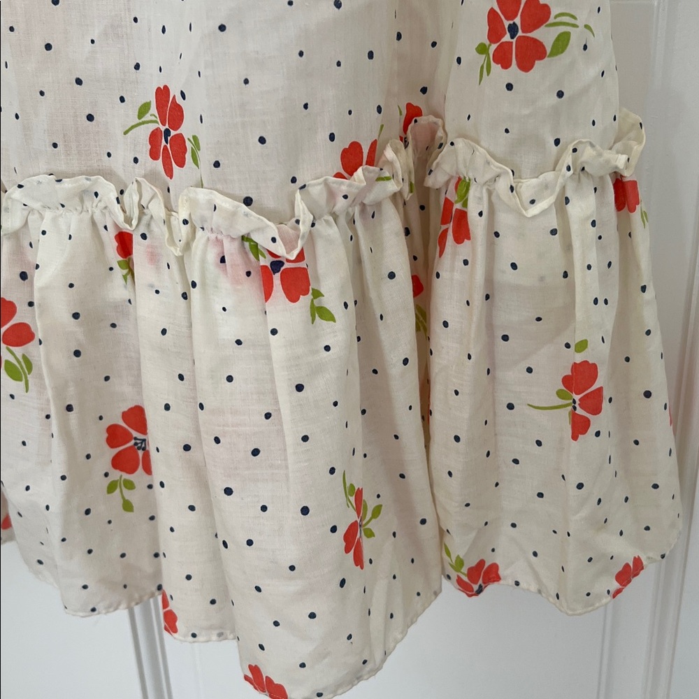 Komar Vintage 100% Cotton Nightgown Ribbon Detail White Multicolor Floral Size M - Picture 9 of 10